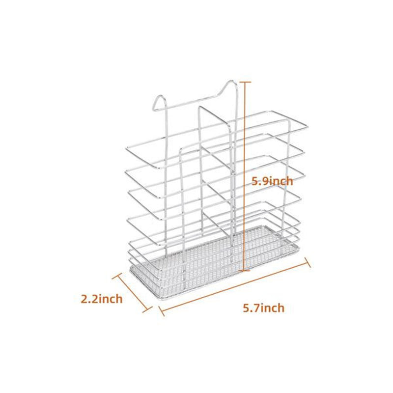 RONSHIN 2-Tier Dish Drying  Rack Rust-proof Dish Rack Utensil Holder Silver