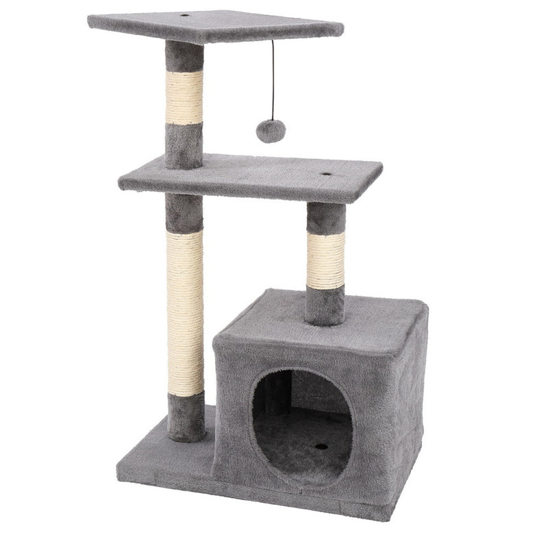 BEESCLOVER 32in Three-layer Cat Climbing Frame Pet Play Condo Grey