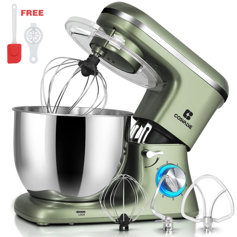 COSVALVE Kitchen Stand Mixer 6 Speed Dishwasher Safe Green