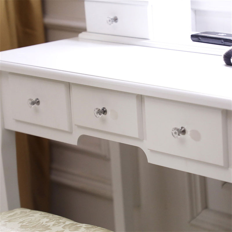 AMYOVE 5-drawer Dressing Table with Single Mirror White