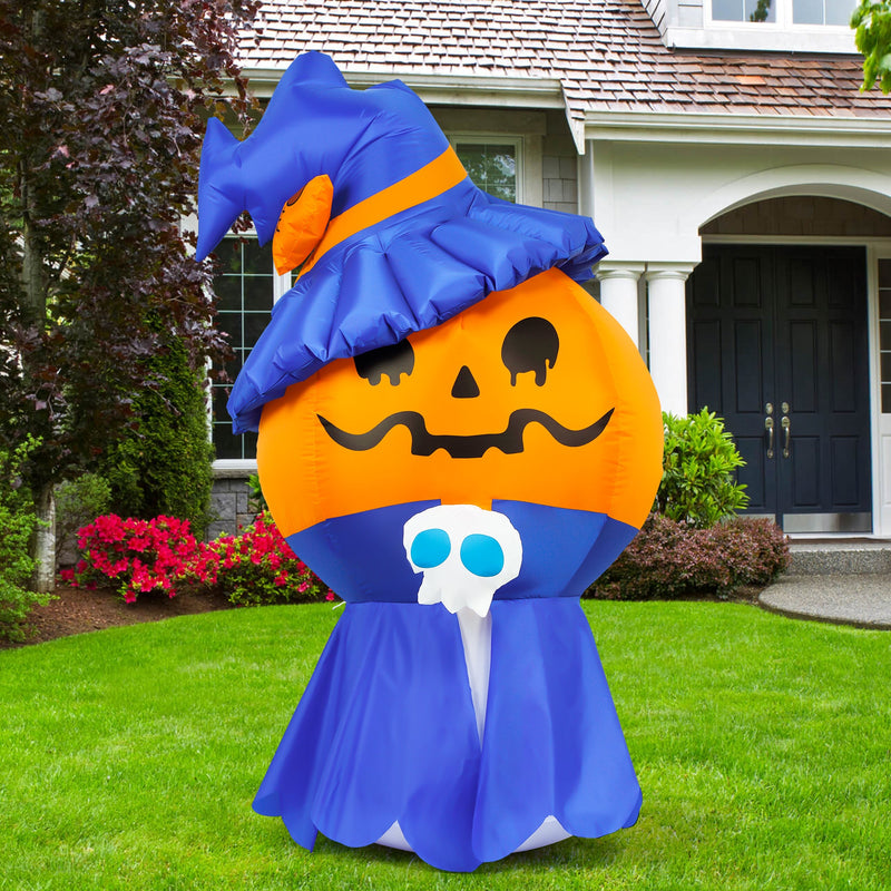 WHIZMAX 5ft Halloween Decorations Outdoor Inflatable Mr.Pumpkin