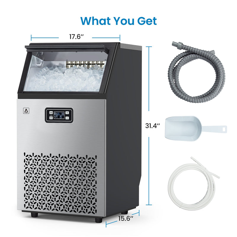 WHIZMAX 100LBS Commercial Ice Maker Machine Under Counter Stainless Steel Ice Machine