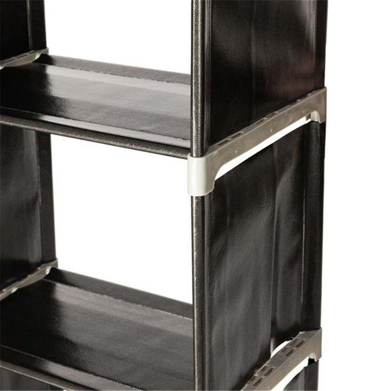 RONSHIN 3-Tier 6-Cube Storage Rack Closet Organizer Staircase Organizer Black