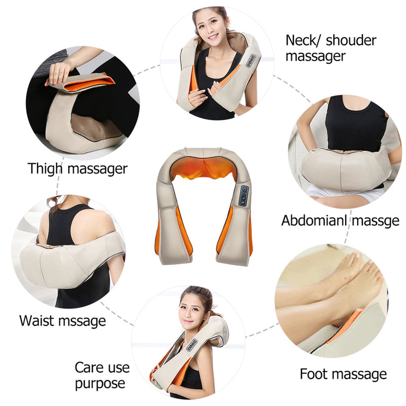 DSSTYLES U-shaped Shoulder Neck Massager 3-speed Rolling Kneading Massager Grey