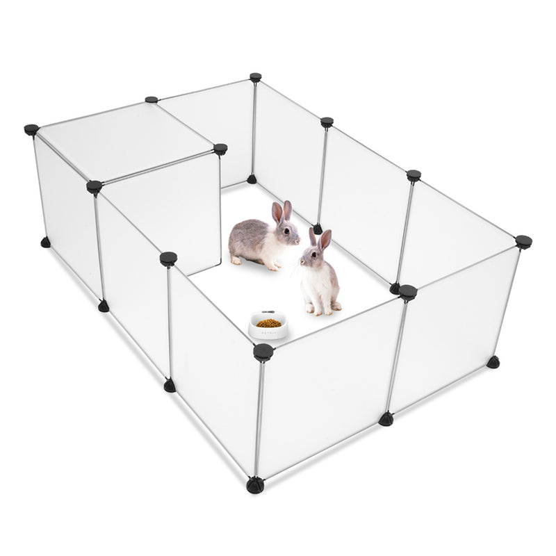 BEESCLOVER 12pcs Portable Pet Playpen Muti-function Translucent Black