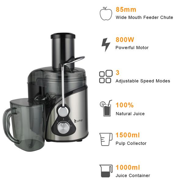 ZOKOP Juicer Machines Extractor 3 Modes Juicers Black