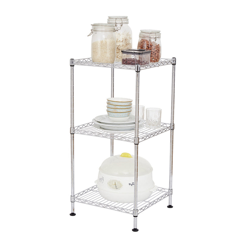 RONSHIN 3-Tier Household Metal Storage Racks Adjustable Shelves Organizer