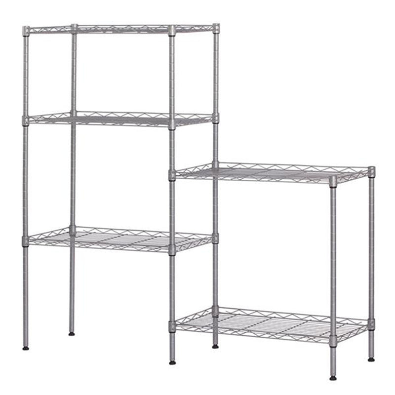 RONSHIN Metal Storage Shelf Standing Rack for Microwave Oven Rack Silver