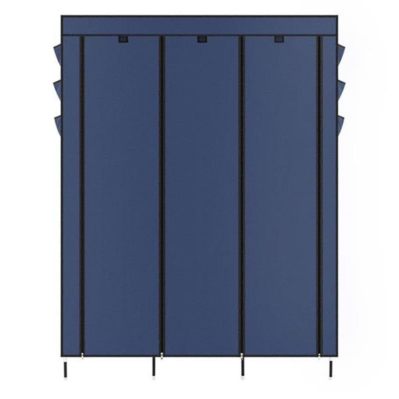 RONSHIN 69" Clothing Organizer Wardrobe Storage Closet Clothes Portable Wardrobe Navy Blue