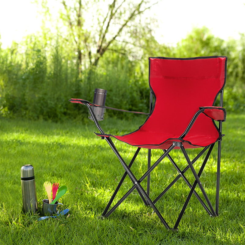 ALICIAN Camping Chair Small Simple Foldable Chair 80x50x50cm Red