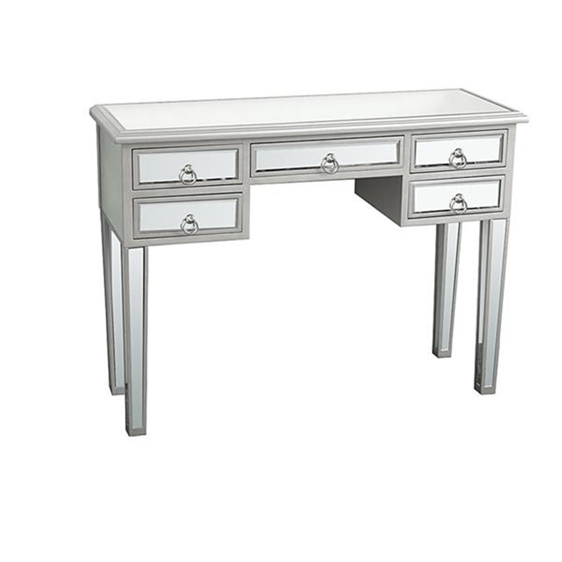 AMYOVE Mirrored Desk Vanity Table With 5 Drawers For Home Bedroom Storage