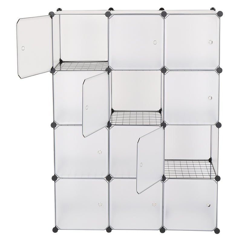 RONSHIN Storage Shelf 4 Layers 12-Cube 35x35x35 Cube Storage Cabinet with Door