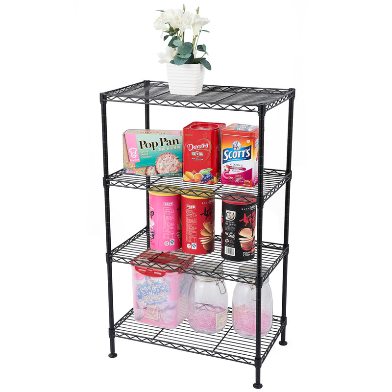 RONSHIN 4-tier Adjustable Layer Spacing Household Metal Shelf 50*30*80cm Black