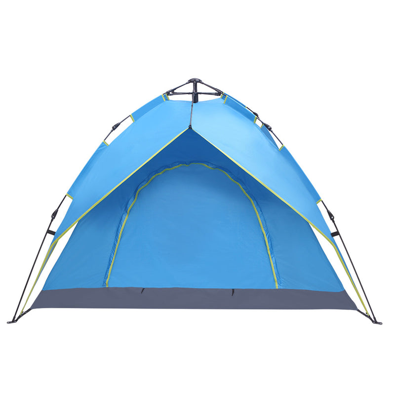 THBOXES Camping Tent 4-side Double-layer Double-door Hydraulic Easy Setup Tent Blue