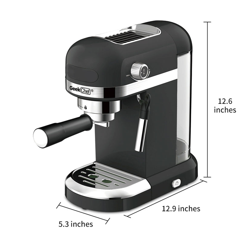 GEEK CHEF 1.4L Espresso Machine Coffee Maker Stainless Steel