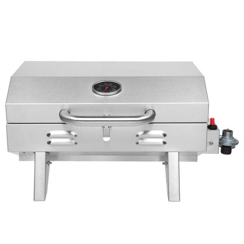 ZOKOP Portable Gas Grill Stove Square Stainless Steel Bbq Stove Silver