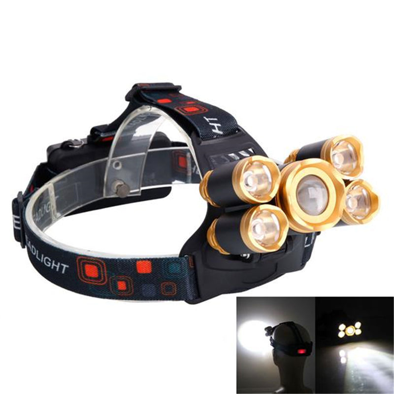 REDCOLOURFUL 90 Degree Adjustable Rechargeable Headlamp Flashlight Black