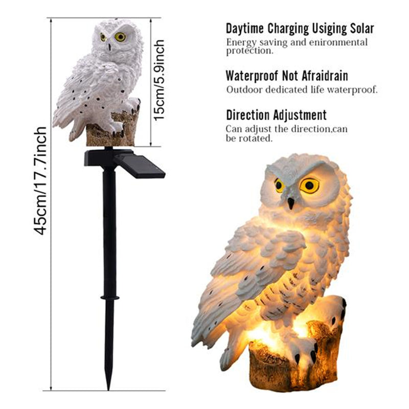 REDCOLOURFUL LED Garden Lights Solar Night Lights Owl Shape Lawn Lamp Brown