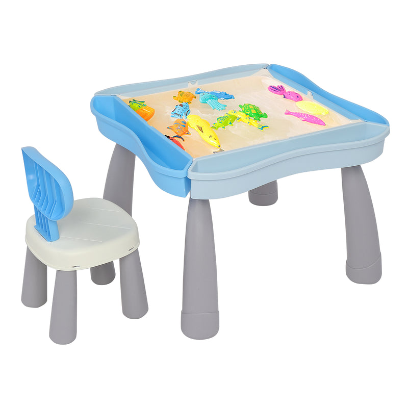 YIWA Kids Activity Table Set Building Block Table with Chair