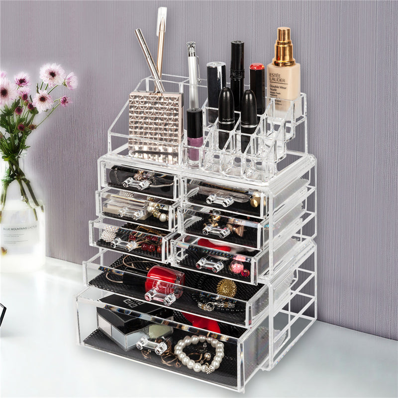 RONSHIN 3pcs/set Transparent Cosmetic Storage Rack Transparent