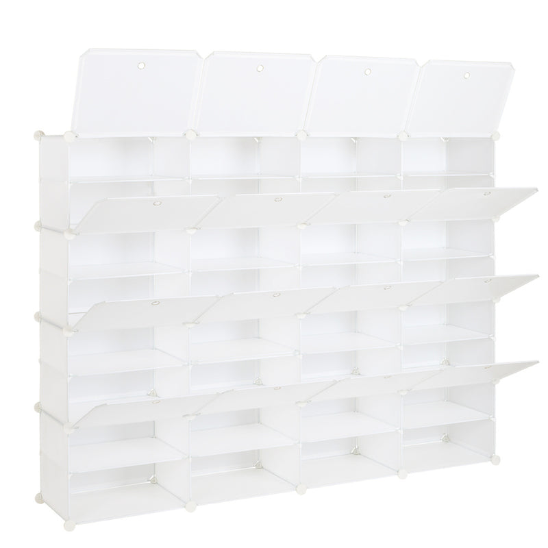 RONSHIN DIY Deformable Shoe Rack Shelf Storage Organizer 162x32x162cm 4 Rows 8-Tier 32 Grids