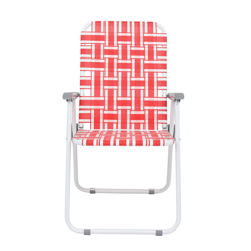 ALICIAN 2pcs Beach Chair Steel Tube Bearing 120kg Folding Beach Chair Red White Strips