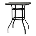 AMYOVE Iron Patio High Bar Table 5mm Tempered Glass Exquisite Workmanship Table