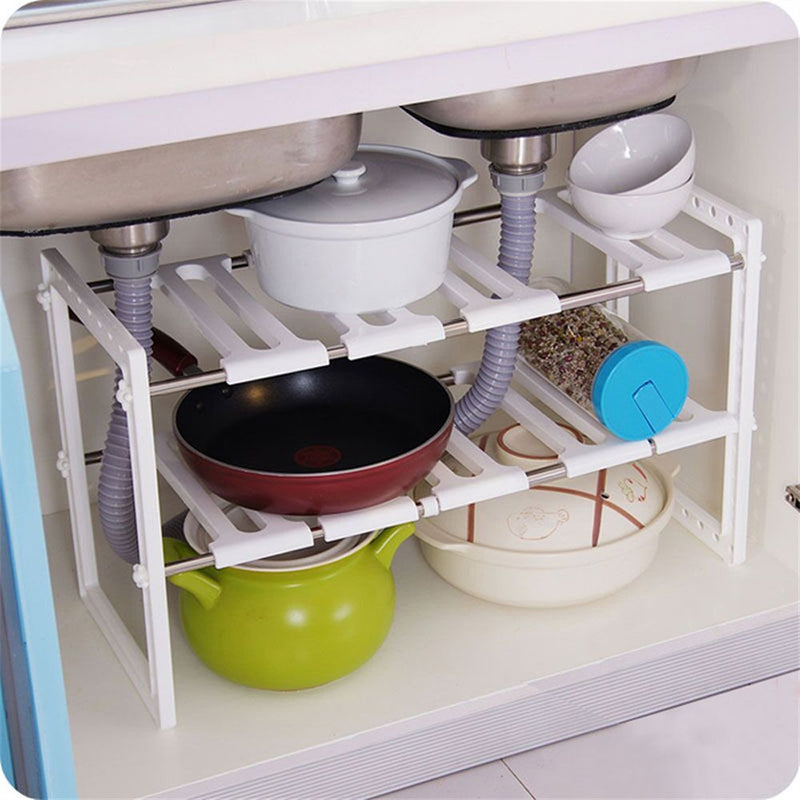 DISHYKOOKER Storage Holder Multi-functional Kitchen Sink Rack White