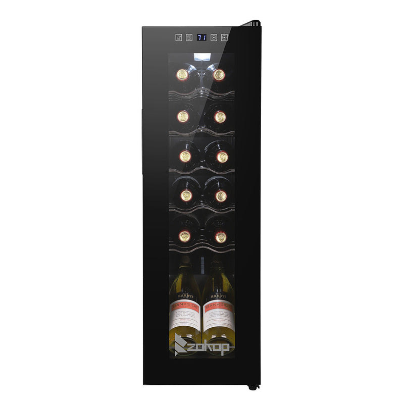 ZOKOP 34L Compressor Wine Cooler 12 bottle Cold Rolled Plate Black