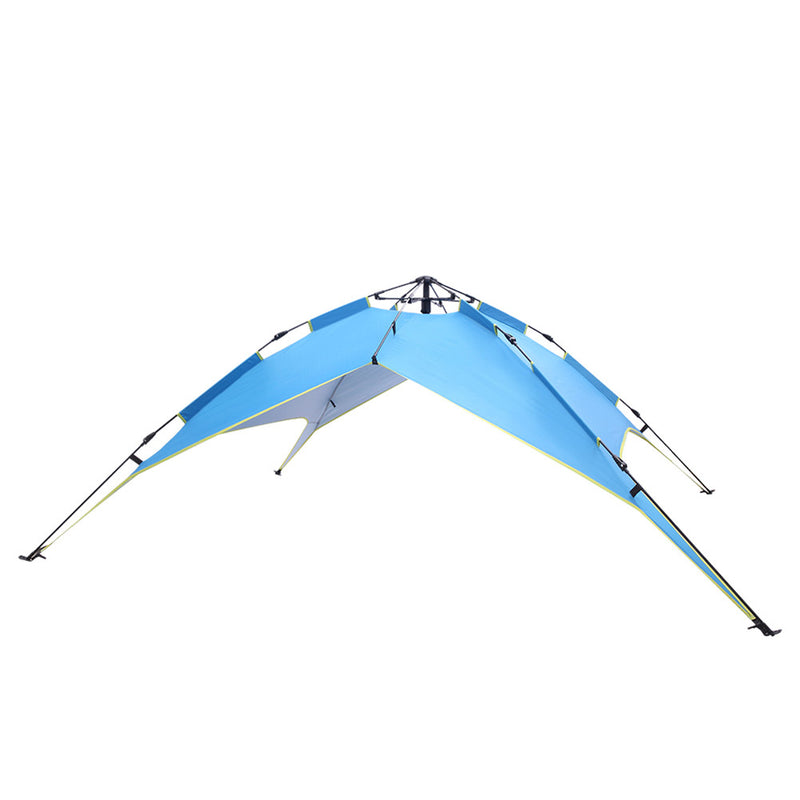 THBOXES Camping Tent 4-side Double-layer Double-door Hydraulic Easy Setup Tent Blue