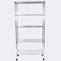 RONSHIN 5-Layer Iron Shelf with 1.5" Smooth Wheels Chrome Plated Storage Rack Organizer