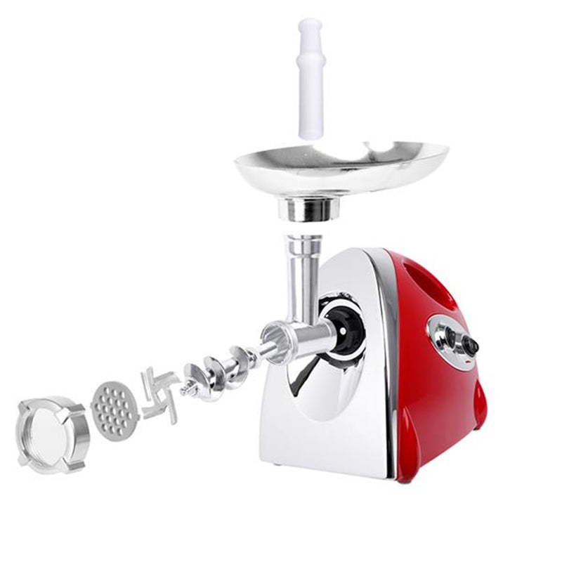 DISHYKOOKER Electric Meat Grinder Sausage Stuffer Maker Stainless Cutter Red