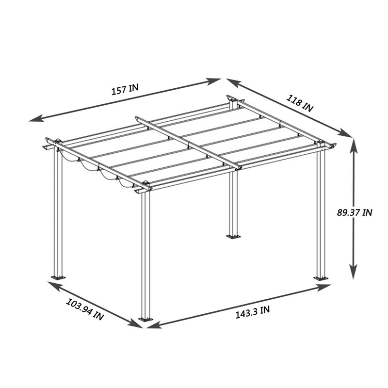 ALICIAN Outdoor Patio Retractable Pergola Shady Shelters