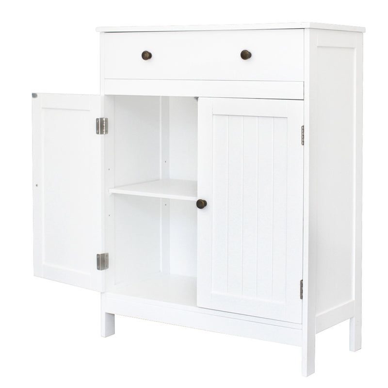 AMYOVE Mdf Bathroom Cabinet with 2 Door Drawer Space-Saving Storage Cabinet