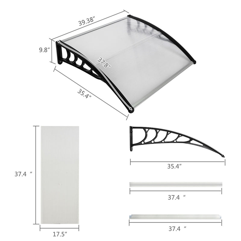 RONSHIN Eaves Canopy 100*100 Roof Canopy Mini Rain Sun Shelter for Household Door Window