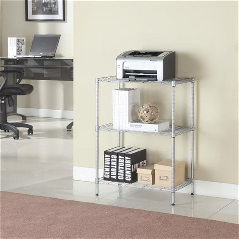 RONSHIN 3-shelf Adjustable Heavy Duty Storage Shelving Organizer Wire Rack Silver