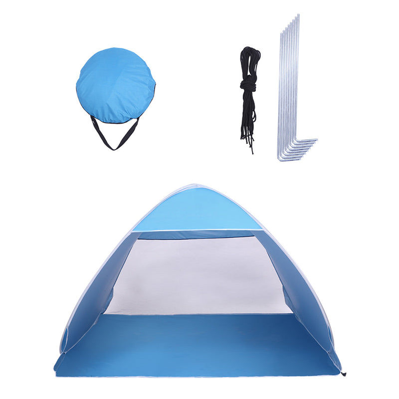 THBOXES Automatic Beach Tent Pop Up Waterproof Breathable Sun Umbrella Blue