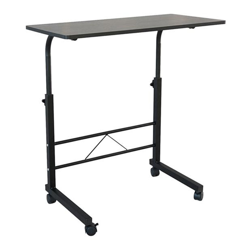 AMYOVE Side Table Height Adjustable Coffee Snack Table Black