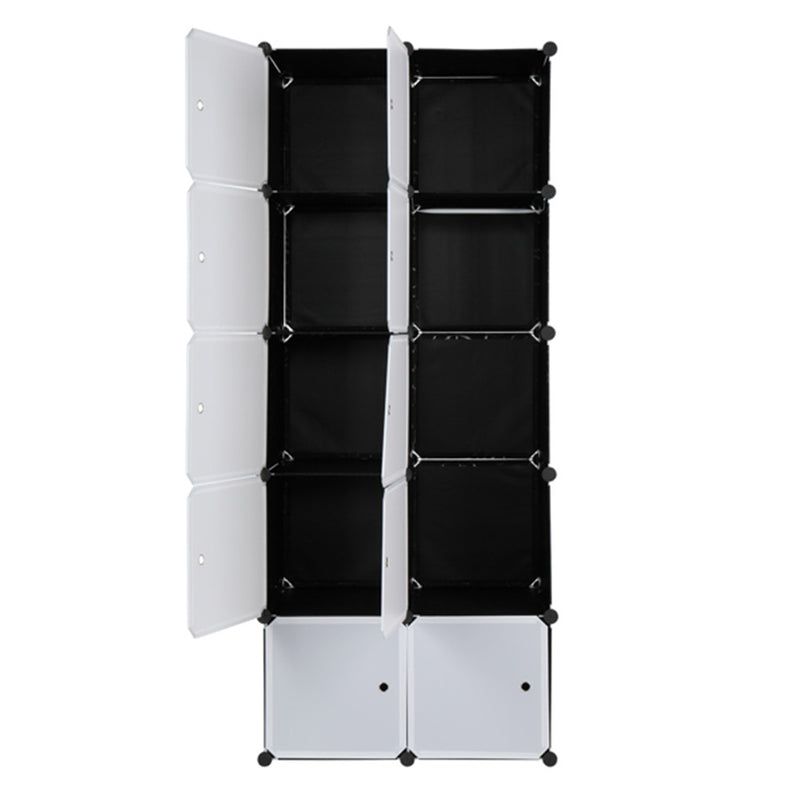 AMYOVE 5 Layer 30 Grid Cube Storage with 6 Hangers Wardrobe for Living Room