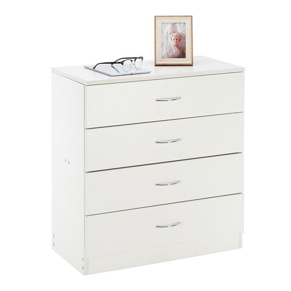 AMYOVE Fiberboard Wood Cabinet Dresser with 4-drawer White