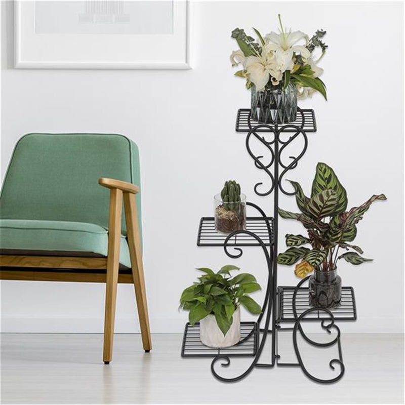 ALICIAN 4-Tier Metal Shelves Flower Pot Plant Stand Display for Garden