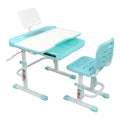 AMYOVE Kids Desk Chair Set 80cm Hand-operated Lifting Table Top Blue Green