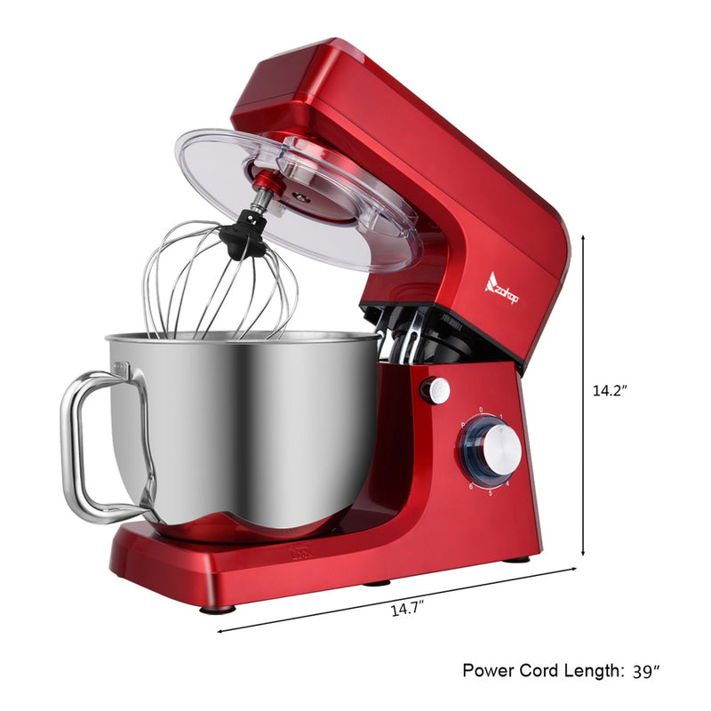 ZOKOP 7.5QT Stand Mixer 6 Speeds Electric Food Mixers Red