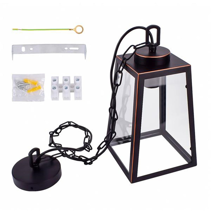 REDCOLOURFUL 110-240v Chandelier E26 Lantern Pendant Light for Dining Room Kitchen Hallway Black