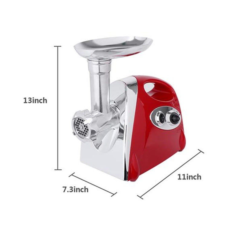 DISHYKOOKER Electric Meat Grinder Sausage Stuffer Maker Stainless Cutter Red