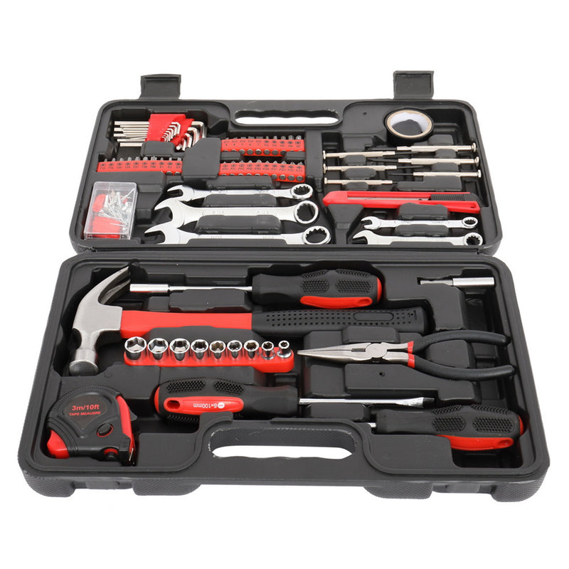 RONSHIN 148pcs Household Tool Set Hand Tool Kit Red