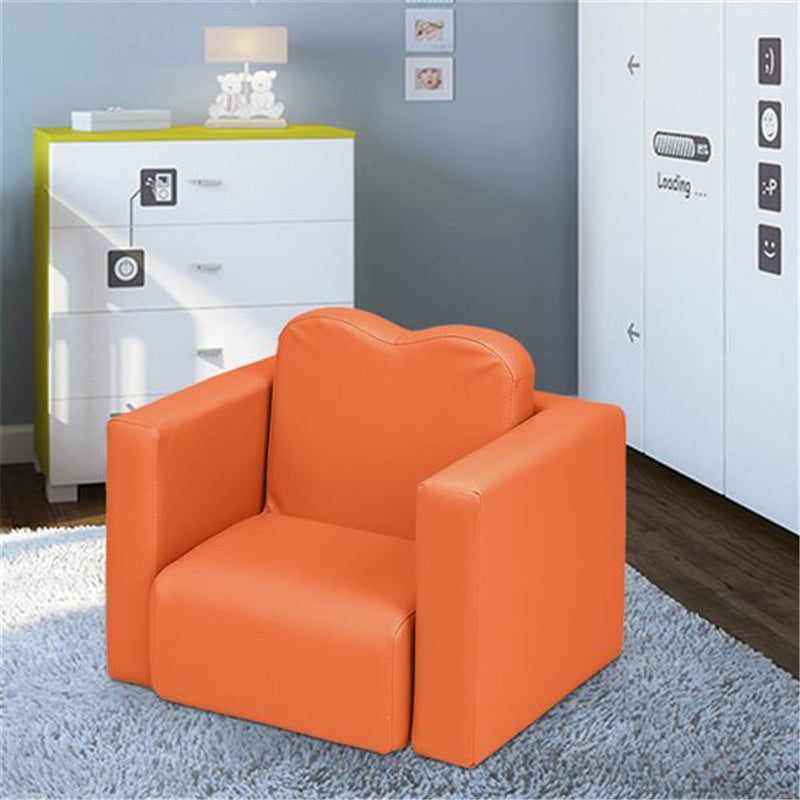 ALICIAN Children Sofa 49*32*39cm Rectangular 2-in-1 Sofa and Table Orange