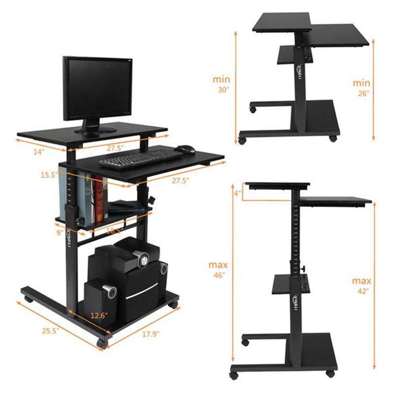 AMYOVE Standing Lifting Computer Table Height Adjustable Laptop Black