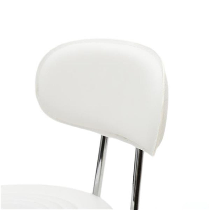 ALICIAN Salon Stool Leather Sponge Adjustable Spa Bar Stool White