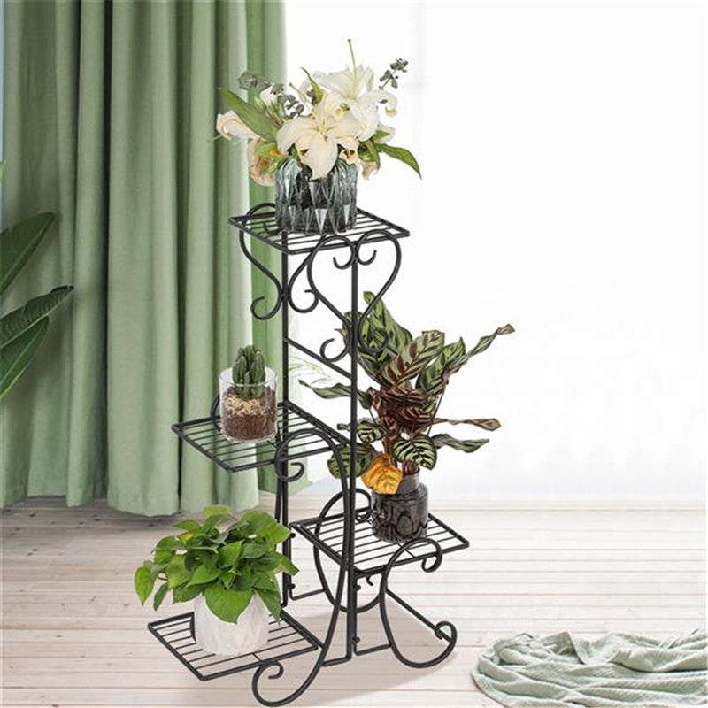 ALICIAN 4-Tier Metal Shelves Flower Pot Plant Stand Display for Garden